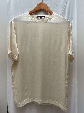 Gucci Cream Silk Short-Sleeve OversizedT-Shirt Size M